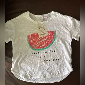 Zara Kids White Tee with Watermelon Graphic